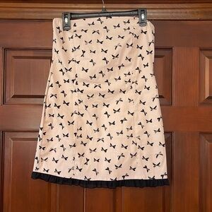 MOTEL STRAPLESS BOW PRINT DRESS LARGE